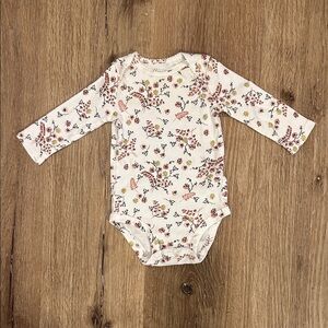 Carter's Floral Long Sleeve Bodysuit - Cream and Pink